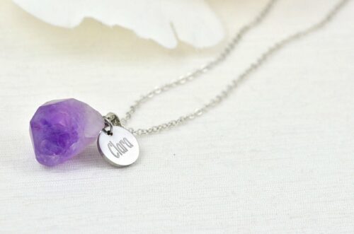 Gorgeous Amethyst Personalised Name Necklace, Customised