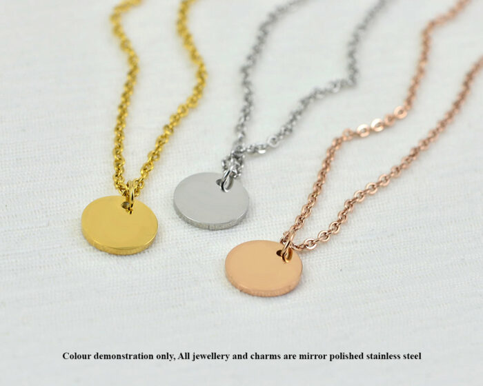 Custom Initials Round Coin Necklace