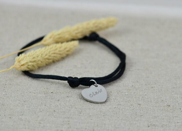 Engraved Silver Heart Bracelet