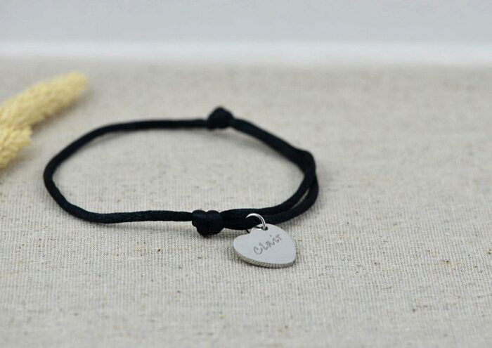 Engraved Silver Heart Bracelet