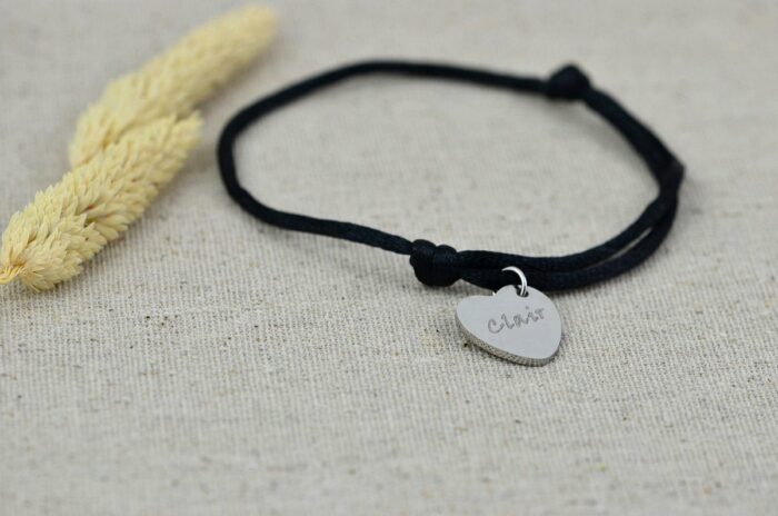 Engraved Silver Heart Bracelet