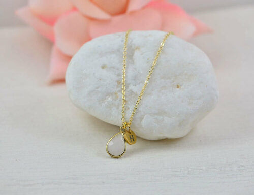 Gold Light Pink Personalised Necklace