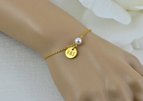 Gold Swarovski Pearl Bracelet