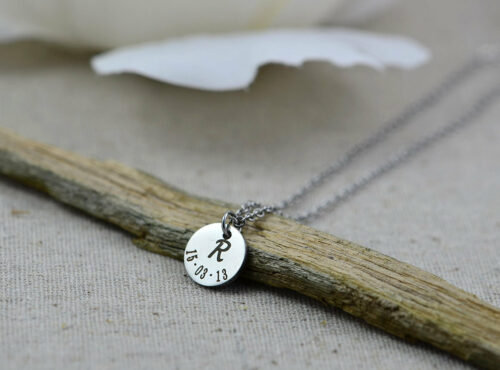 Initials Date Personalised Round Necklace