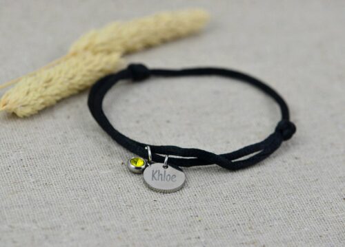 Personalised Adjustable Black Bracelet