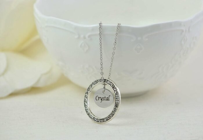 Personalised Zirconia Circle Necklace