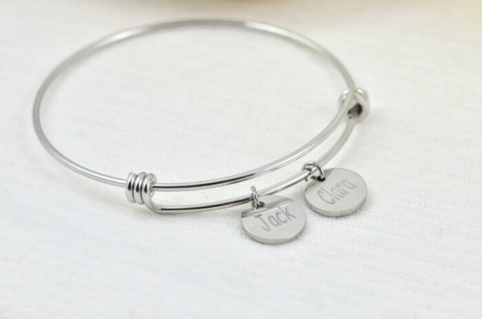 Personalised Engraved Charm Bracelet