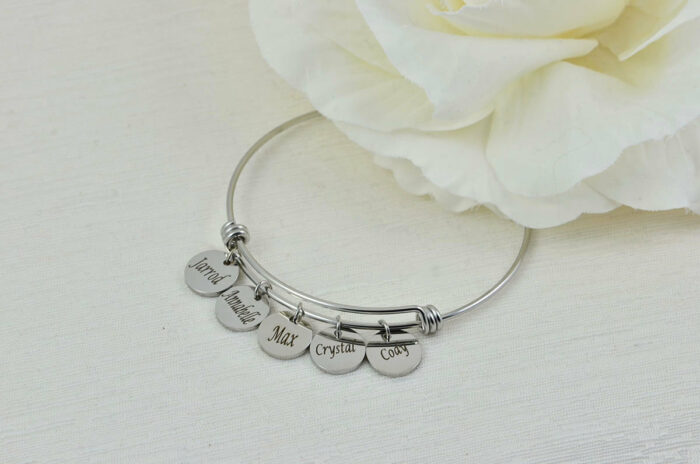 Personalised Engraved Charm Bracelet