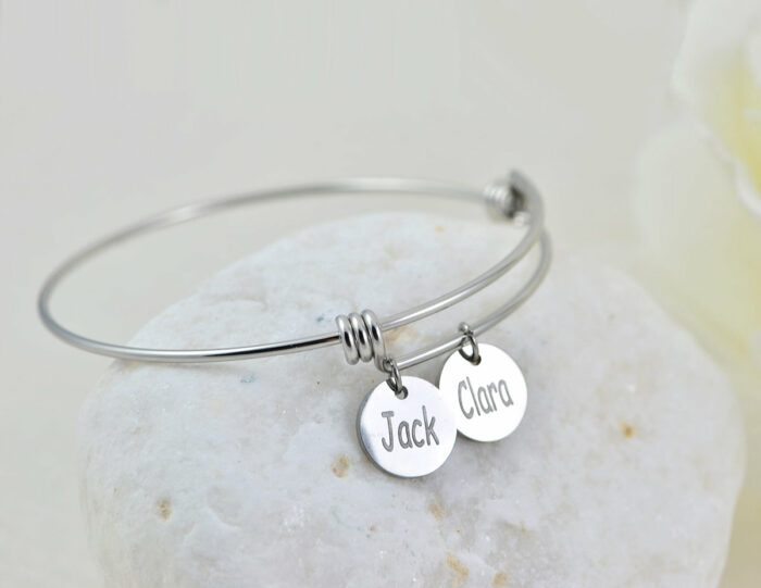 Personalised Engraved Charm Bracelet