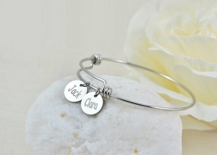 Personalised Engraved Charm Bracelet