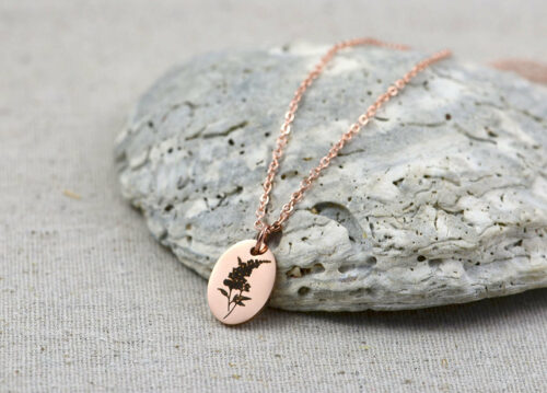 Personalised Engraved Flower Necklace