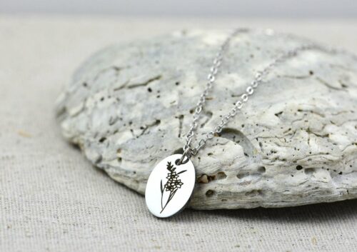 Personalised Engraved Flower Necklace