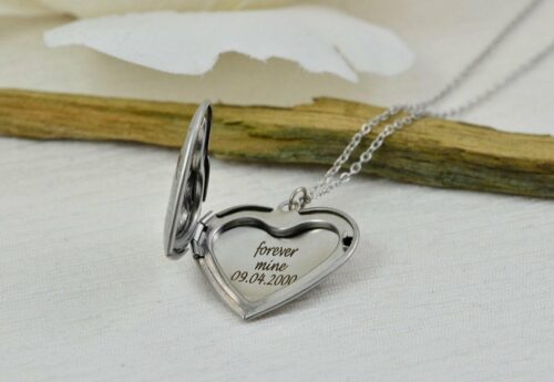 Personalised Engraved Heart Locket Necklace