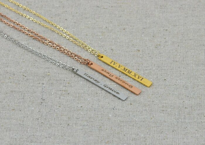 Engraved Name Bar Necklace