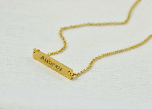 Personalised Name Gold Bar Necklace