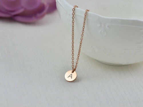 Personalised Rose Gold Initial Necklace