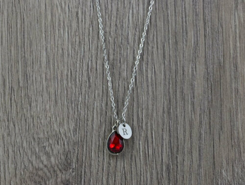 Personalised Ruby Crystal Necklace