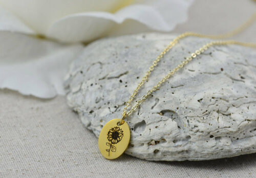 Personalised Sunflower Necklace
