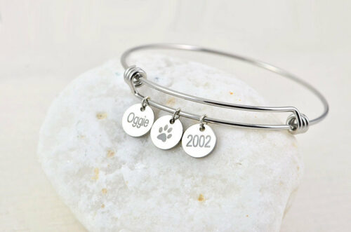 Top quality Silver Personalised Engraved Bangle Bracelet