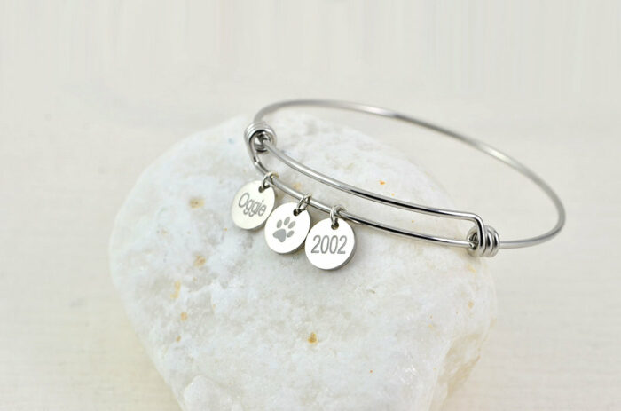 Silver Personalised Bangle Bracelet