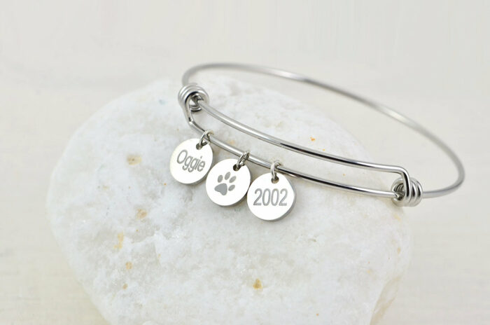 Silver Personalised Bangle Bracelet