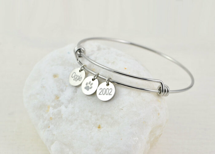 Silver Personalised Bangle Bracelet