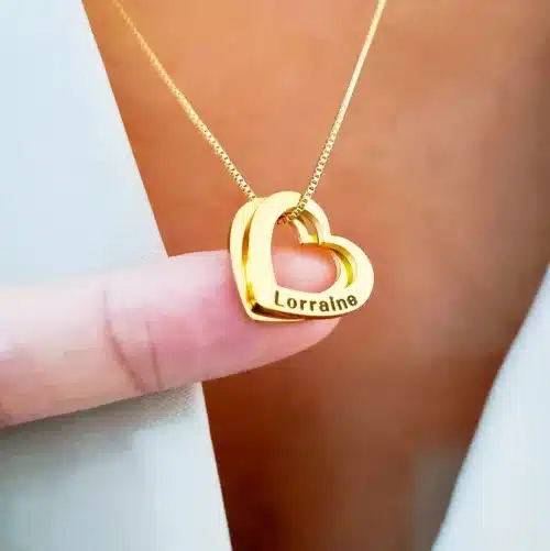 Personalized Name Hearts Necklace