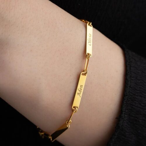 Multiple Names Personalised Bar Bracelet