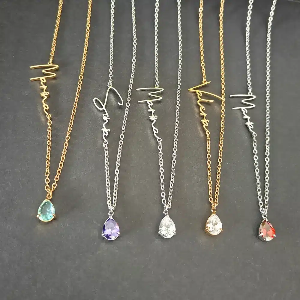 Customised Name Birthstone Necklace