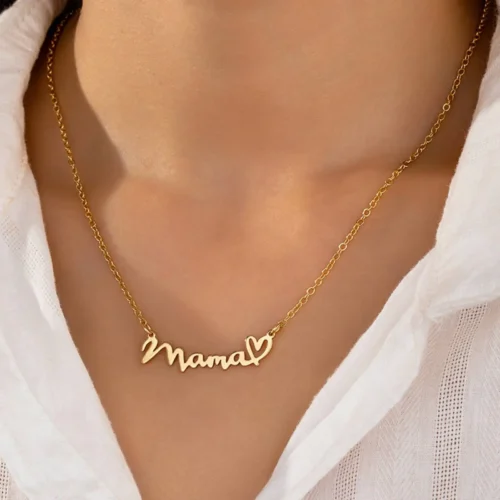Mama Letter Pendant Necklace