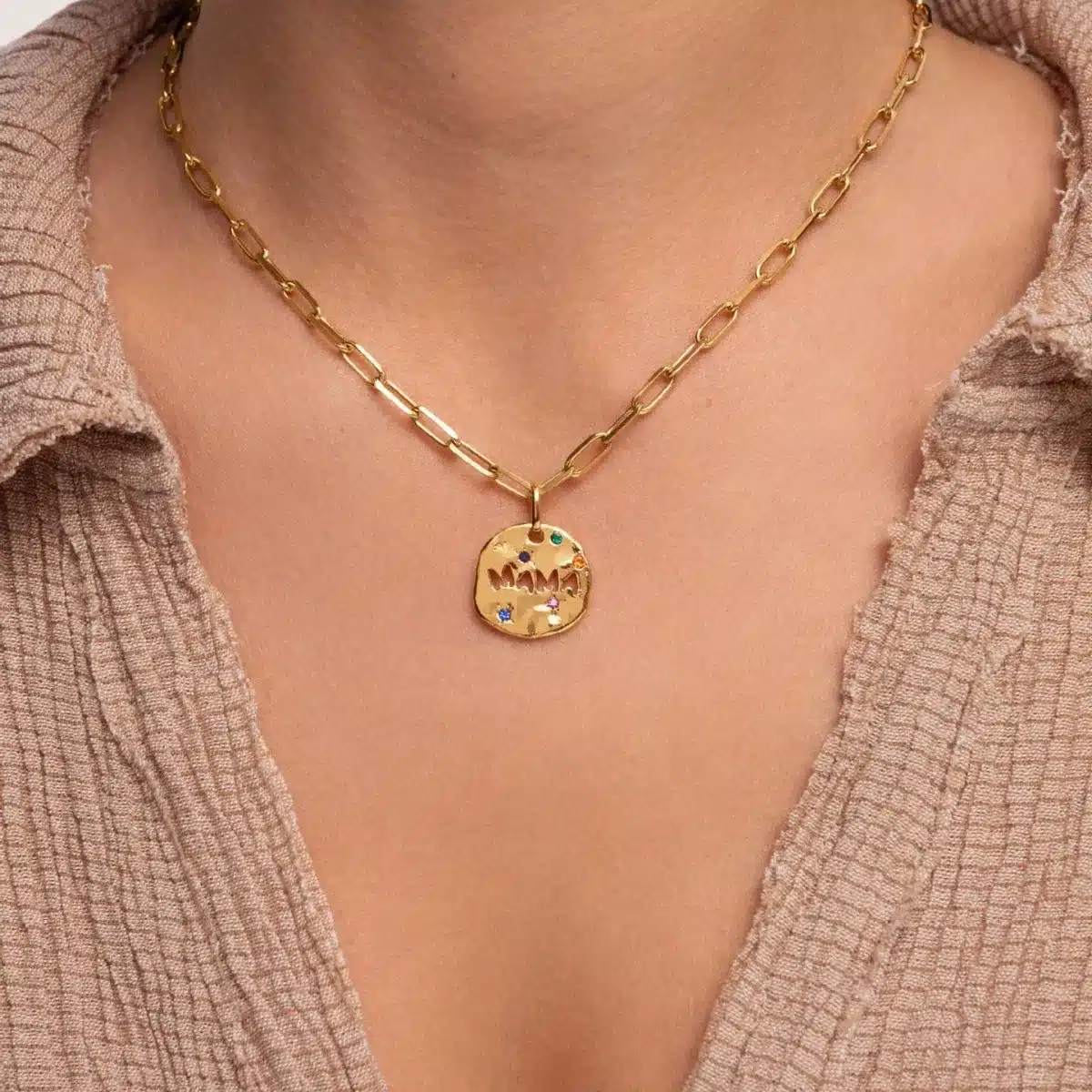 18K Gold Mother's Day MAMA Necklace